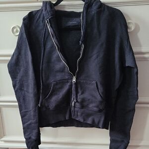 Nili Lotan Callie Zip-Up Hoodie in Washed Black